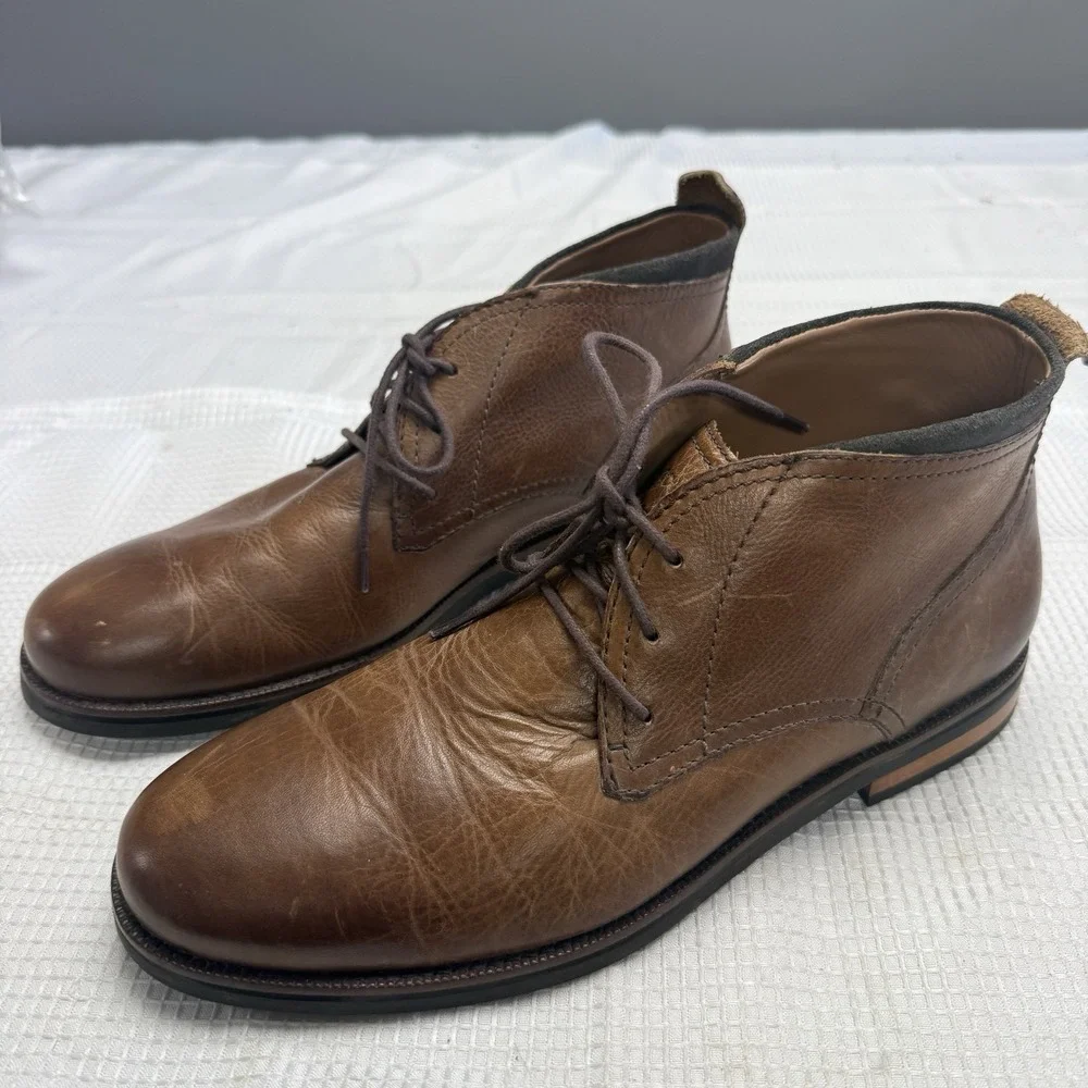 Cole Haan Ogden Stitch Chukka II Mens Brown Leather Boots 10.5M Shoes Ankle